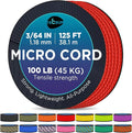 TECEUM Micro Paracord – 1.18 mm X 125 ft – Micro Utility Cord – Thin Braided Paracord Rope – Best for Crafting, DIY Projects, Fishing, Camping – Wind Chime Replacement – Survival Strong String