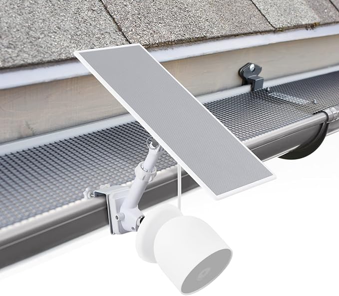 Wasserstein Gutter Mount for Google Nest Cam (Battery) & Solar Panel (Camera & Solar Panel NOT Included)