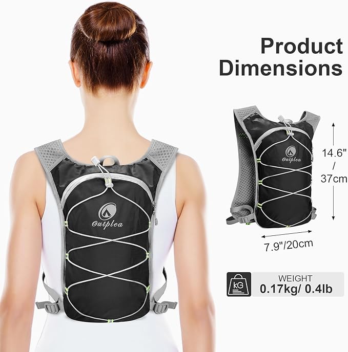 Lightweight Hydration Backpack with 2L Water Bladder for Men Women, Small Water Backpacks Running Vest for Hiking