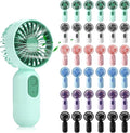 Rossesay 36 Pcs Mini Portable Fan Bulk Cute Handheld Lightweight Small Little Personal Hand Eyelash Fan 3 Speeds USB Rechargeable for Women Men Indoor Outdoor Makeup Travel (Multicolor)