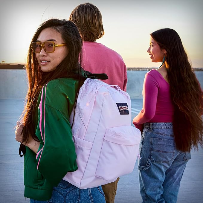 JanSport SuperBreak One Backpacks - Durable, Lightweight Bookbag with 1 Main Compartment, Front Utility Pocket with Built-in Organizer - Premium Backpack, Pastel Lilac