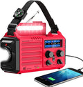 Emergency Weather Radio Solar Hand Crank Battery Operated Portable AM FM Shortwave Radio with NOAA Alert, Flashlight, Reading Lamp, Cellphone Charger,Earphone Jack, SOS Alarm for Home Outdoor Survival