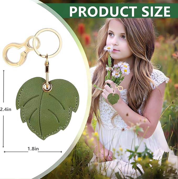 Leather Keychain Holder Case Compatible with AirTag,Cute air tag Cover with Keychain Ring,GPS Tracker Case for Keys