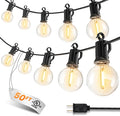 Outdoor String Patio Lights, 50FT 50 LED Patio Lights Waterproof, Connectable Shatterproof Hanging Outside String Light for Backyard, Porch, Deck, Balcony, Garden, House Decor, 2200K