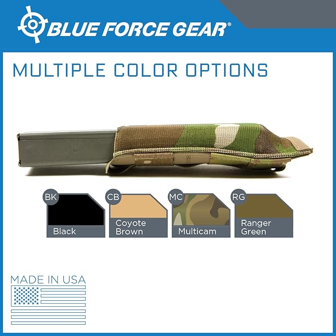 Blue Force Gear - Single Magazine Pouch - MOLLE Tactical Mag Holder - Airsoft & Tactical Accessories - Stackable Pouches for Duty Belt, Vest, or Plate Carrier - 3.5 x 5.5 x .13 Inches