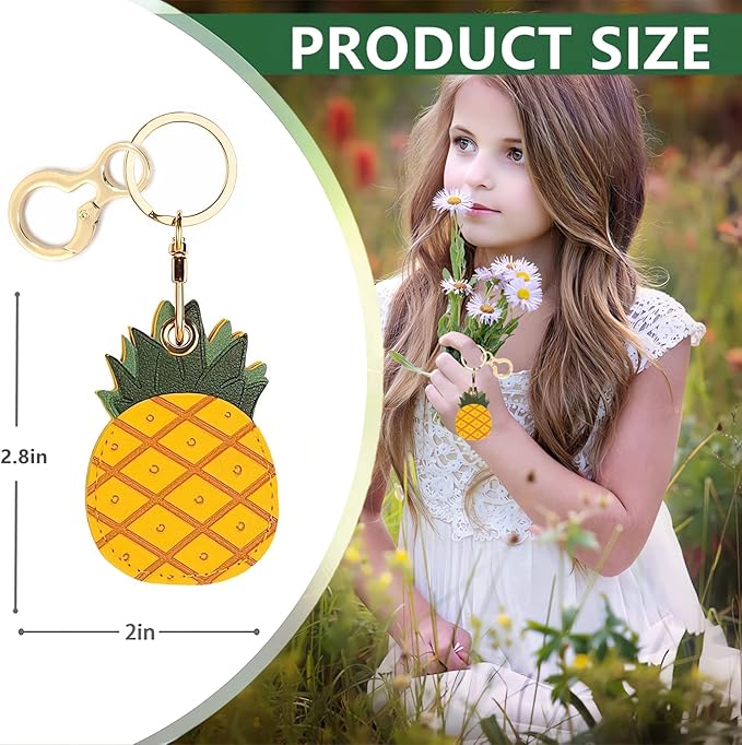 Leather Keychain Holder Case Compatible with AirTag,Cute air tag Cover with Keychain Ring,GPS Tracker Case for Keys