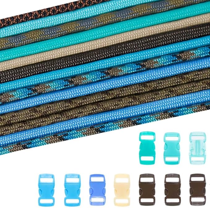 Paracord Planet 550lb Type III Paracord Combo Crafting Kits with Buckles