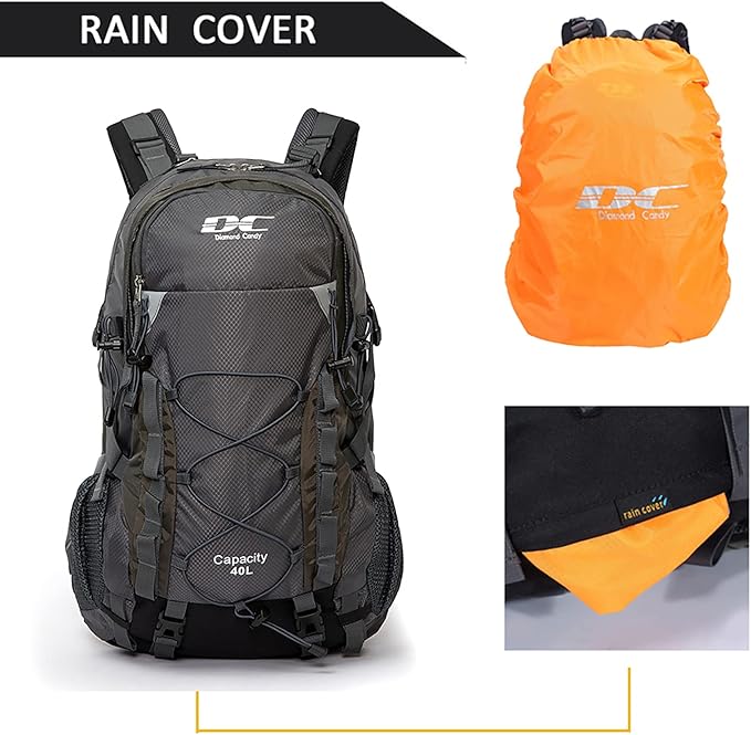 Diamond Candy Waterproof Hiking Backpack for Men and Women, Lightweight Day Pack for Travel Camping | Waterproof, Lightweight, for Travel Camping