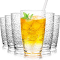 6 Pcs Plastic Drinking Tumblers Set of 18 oz, Acrylic Drinking Glasses with Straw&PP Brush, BPA-Free, Stackable Water Cups, Clear Cups for Juice, Wine (18 oz-6 pcs)