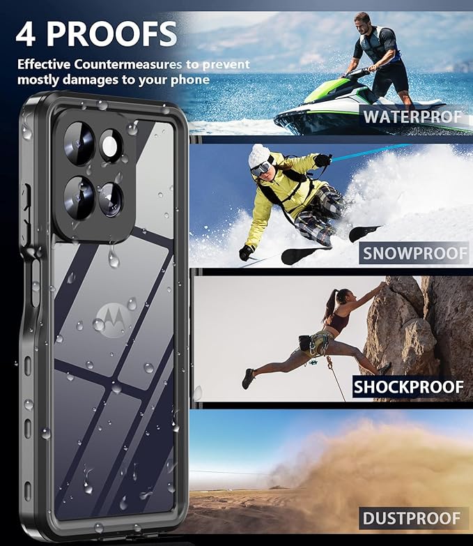 for Motorola Moto G 2026 / Moto G Play 2026 Phone Case, IP68 Waterproof with Built-in Screen Protector, Full Body Underwater Dustproof Shockproof Protective Cover for Moto G Play 2026 Black