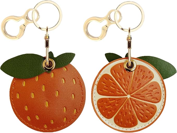 Leather Keychain Holder Case Compatible with AirTag,Cute air tag Cover with Keychain Ring,GPS Tracker Case for Keys
