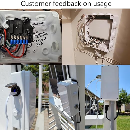 Junction Box, 2 Pcs Reserved Holes Electrical Boxes Waterproof IP65 ABS Plastic Electrical Power Cord Enclosure Project Box White 3.9 x 3.9 x 2.8 inch(100x100x70mm)