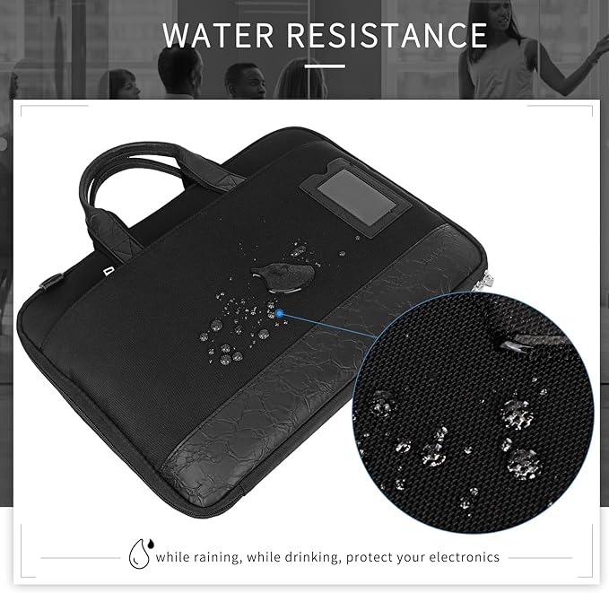 Simpolor 13.3’’ Laptop Case Sleeve, Electronic Organizer Waterproof Laptop Bag with Outside Card Holder, 3-Layer Shockproof 13 inch Laptop Sleeve for MacBook iPad HP Dell ASUS ACER, Black