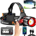 Rechargeable LED Headlamp 99000 High Lumens, Super Bright with 12 Modes & IPX7 Level Waterproof USB Rechargeable Zoom Headlight, 125° Adjustable for Outdoor Camping, Running, Cycling, Climbing, Home