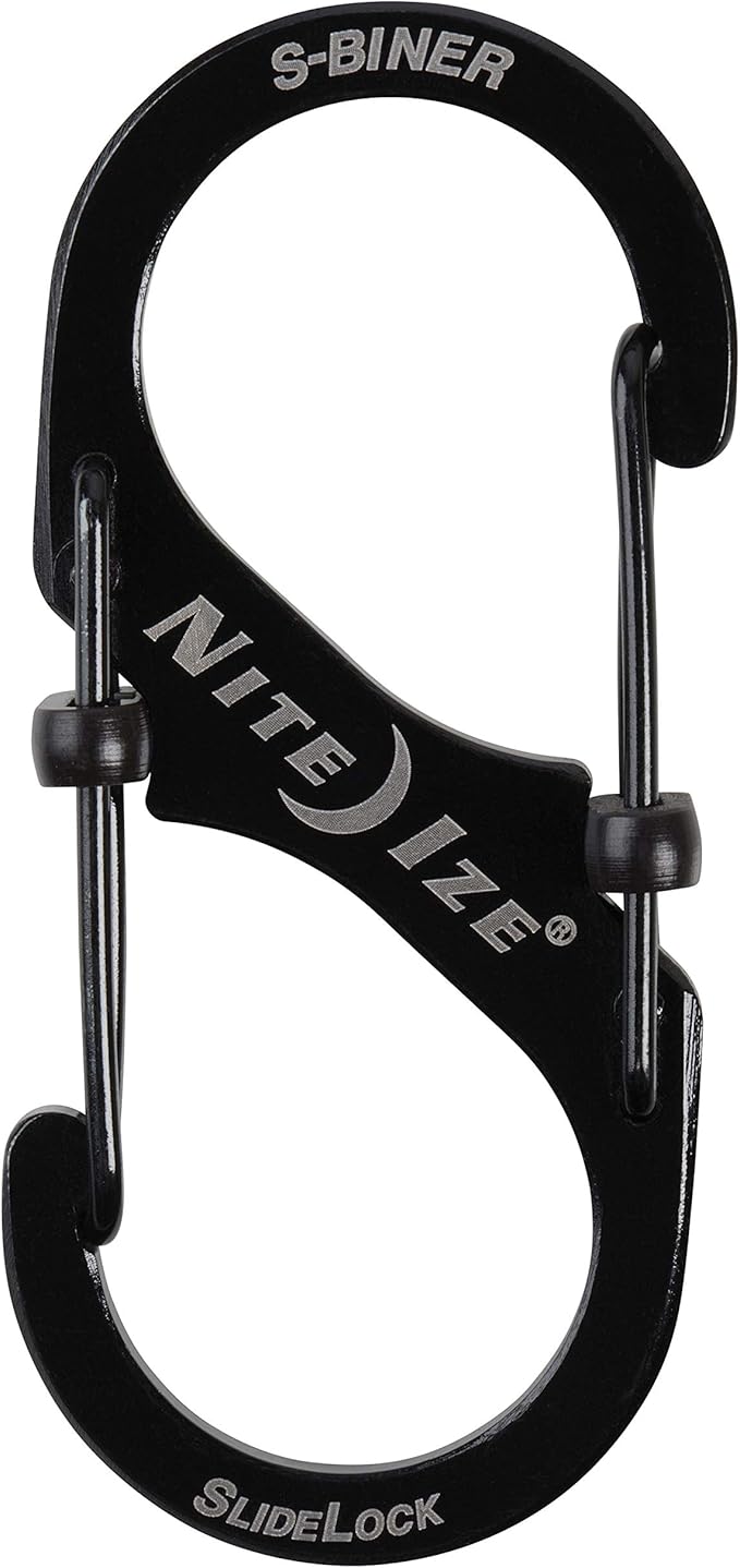 Nite Ize LSB3-01-R6 S-Biner SlideLock Dual Locking Carabiner, Size #3, Stainless (Pack of 2)