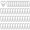 50 Pack 1.57" Heavy Duty Carabiner Clips, M4 Sliver Galvanized Steel Spring Snap Hooks, Rust-Resistant Keychain Clips for Hammock, Camping, Hiking, Fishing, Swing Set
