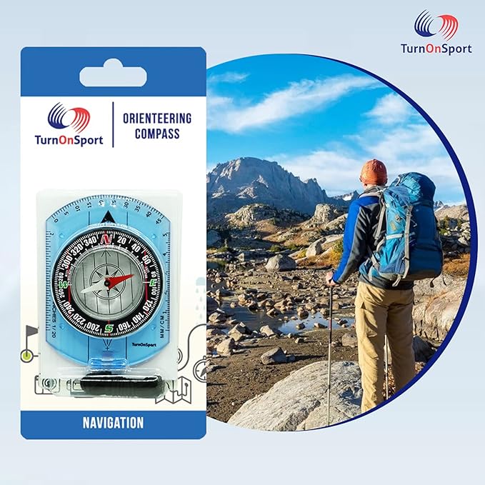Orienteering Compass - Hiking Backpacking Compass - Advanced Scout Compass Camping and Navigation - Boy Scout Compass Kids - Childrens Compasses for Map Reading - Baseplate Compass Survival