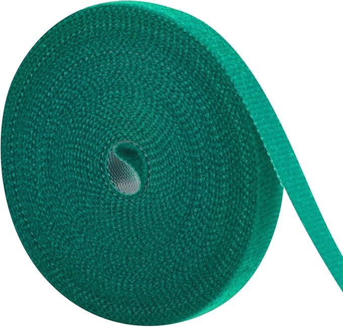 1/2inch 82ft Garden Tie Green Tape, Hitotsu Reusable Plant Tape, Nylon Plant Tie Strap for Gardening Tips, Flowers, Tomato, Vines, Tree
