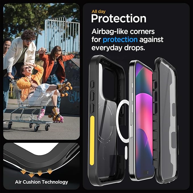 AICase Magnetic for iPhone 16 Pro Max Case Compatible with Magsafe,360 Fullbody [Dustproof Design] Built-in 9H HD Tempered Glass Screen&Lens Protector,Shockproof Heavy Duty Rugged Phone Cover 6.9"