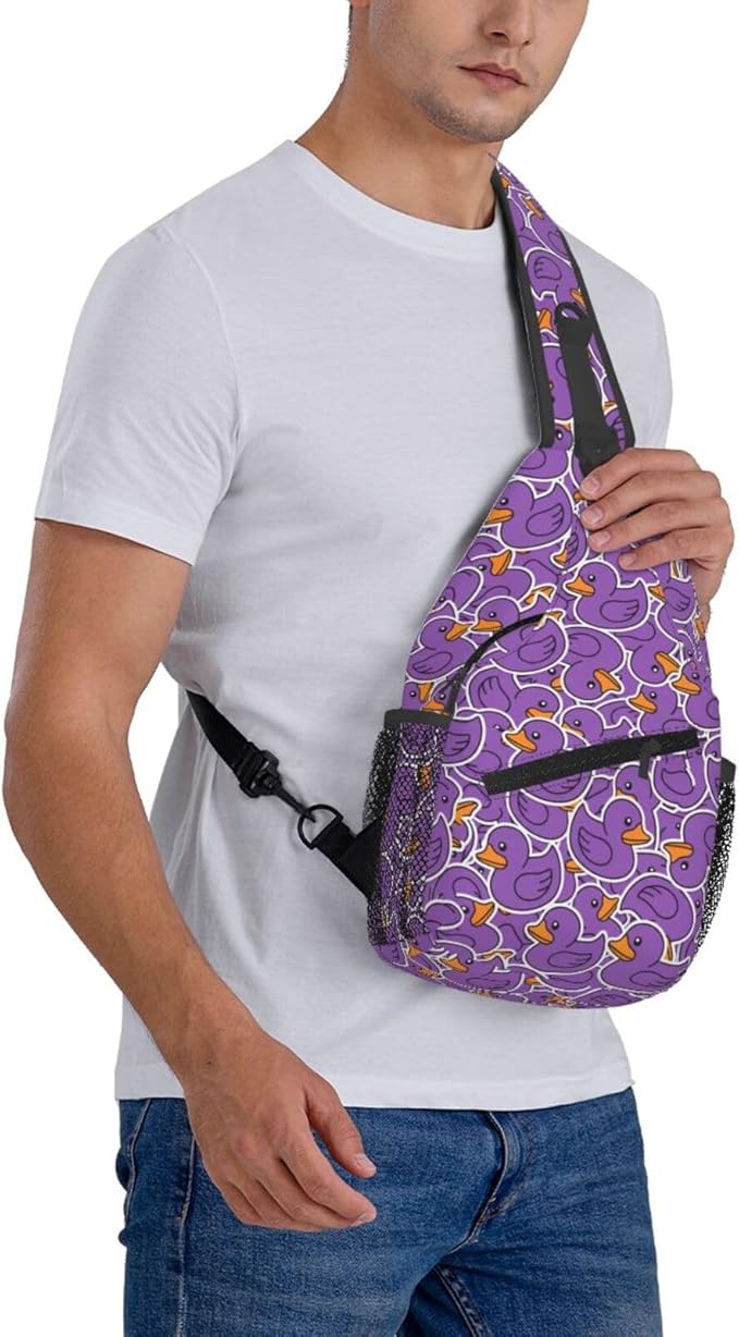 Cute Duck Sling Bag For Women Men Fashion Print Backpack Crossbody Shoulder Bag Sling Backpack Chest Bag Travel Hiking Casual Sport Daypack