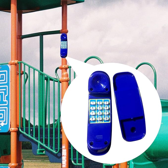 Amagogo Pretend Phone Toy Kids Climbing Frame Accessories Playground Telephone Toy Outdoor Equipment Function Easy Mounting Suitable for Children Play Swing T, Blue