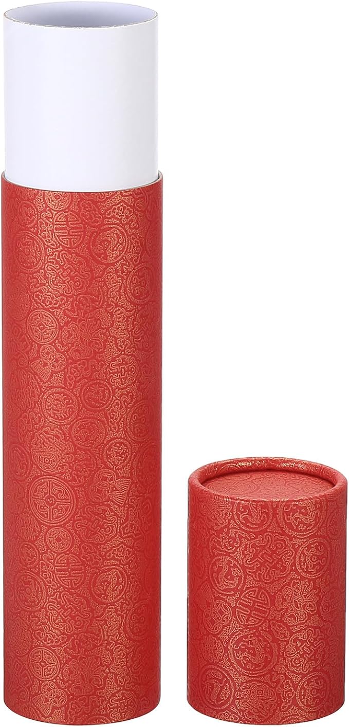 PATIKIL 2 Inch x 11 Inch Poster Tube, 1Pcs Photo Storage Tube Portable Shipping Mailing Tubes Calligraphy Painting Tubes Round Carrying Case for Storing Paper Art Map Documents, Red