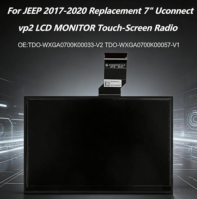 7" Uconnect Screen Replacement LCD Display for Jeep Compass Renegade 2017-2021 TDO-WXGA0700K00057-V1 TDO-WXGA0700K00033-V2 Without Bracket