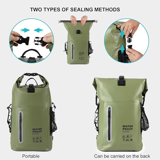 Waterproof Backpack, Waterproof Backpack That Can Float, Suitable for Kayaking And Beach Activities, Outdoor Moisture-Proof Bag