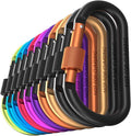 Carago Carabiner Clips with Screw Gate, 10 Pack Carabiners Hiking Clips with 7.5mm Diameter Aluminum Rod