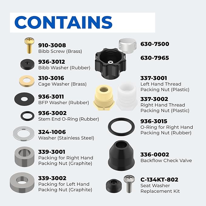 Wall Hydrant Complete Service Kit, Outdoor Faucet Repair Kit 500 400 Series Vacuum Breaker and Handle Replacement Part Outside Faucet Wall Hydrants Accessories