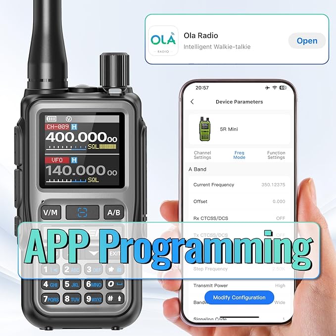 Baofeng Radio UV-5R Mini Ham Radio Long Range Handheld Two Way Radio NOAA Weather Radio Rechargeable Walkie Talkies Dual PTT APP Programming Copy Frequency 999CH with USB-C Charging Survival Radio