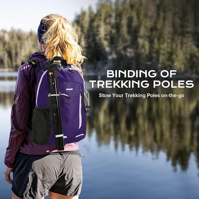 VPBAGE 15L Water-resistant Hiking Daypack for Women, Small Backpack Travel Outdoor, Lightweight Day Pack with Tool Loops