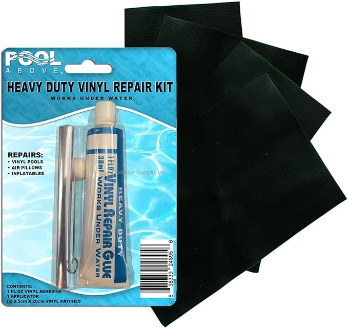 Heavy Duty Vinyl Repair Patch Kit | Vinyl Cement Adhesive Glue and Colored Patches for Inflatables Boat Raft Kayak Air Beds Inflatable Mattress Hole Repair