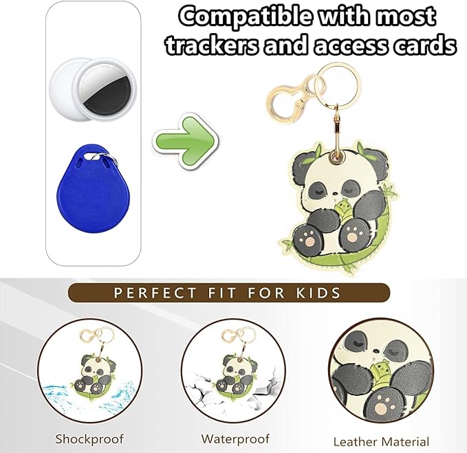 Leather Keychain Holder Case Compatible with AirTag,Cute air tag Cover with Keychain Ring,GPS Tracker Case for Keys