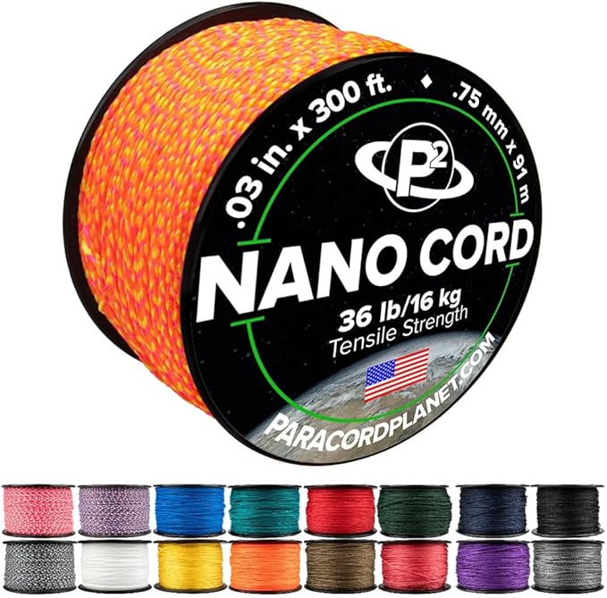 Paracord Planet Nano Cord –Lightweight Nylon Nano Paracord – Great for Arts & Crafts, Home Décor, Camping and More!