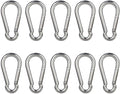 Carabiner Clip, 10PCS 2.36 Inch Stainless Steel Keychain Carabiner. Small Carabiner Clips, Spring Snap Hook, Locking Carabiners Clips for Plant Hanging, Outdoor Camping. 270 lbs.