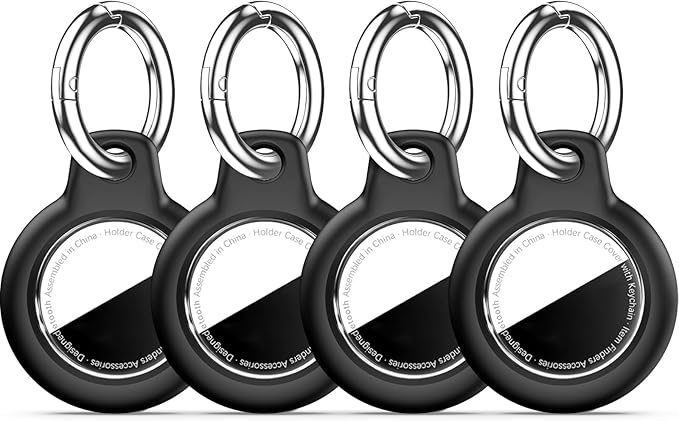 for Apple AirTag 2nd & 1st Gen, Waterproof Case for AirTag Holder Keychain,GPS Tracker Cover for Dog,Car Key,Luggage-B89-Black2+Black2