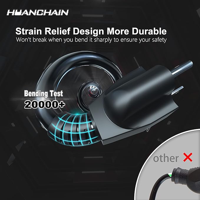 HUANCHAIN Black Outdoor Extension Cord 75 FT Waterproof, Flexible 16/3 Gauge Power Cord Extension 3 Prong 10A 1250W SJTW ETL Listed
