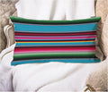 EKOBLA Decorative Lumber Cushion Case Mexican Stripes Pattern Ethnic Cinco De Mayo Rainbow Color Striped Home Decorative Waist Lumber Cotton Linen Pillowcases Oblong Rectangle Case
