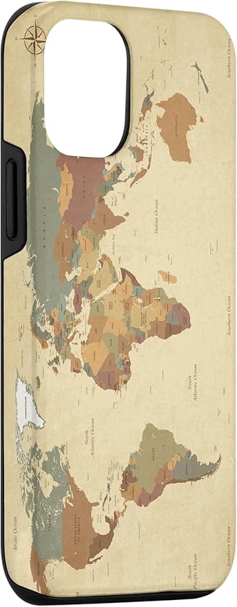 Globe Map Smartphone Cell Cover Gift World Map Pattern Phone Case for iPhone 12/12 Pro