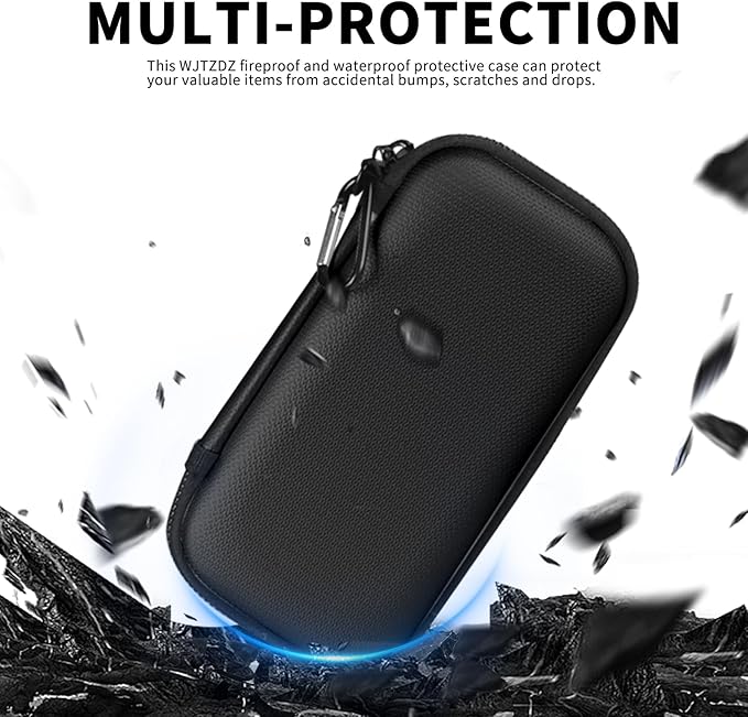 6500°F Fire-Resistant Hard Protective Travel Case,Waterproof Electronic Organizer for Anker/Jackery/RAVPower Power Bank with Fireproof Zipper,Shockproof EVA Carrying Case for Cell Phones/Earbuds