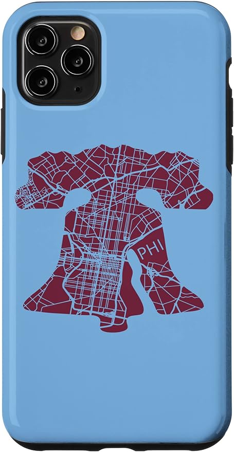 Philadelphia Street Map Liberty Bell Vintage Maroon Philly Case for iPhone 11 Pro Max
