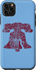 Philadelphia Street Map Liberty Bell Vintage Maroon Philly Case for iPhone 11 Pro Max