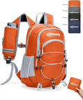 CROSSGEAR Packable Hiking Backpack, 24L Lightweight Foldable Daypack, RFID Secure Pocket, Nylon Fabric, Water Resistant Small Travel Hiking Daypack for Women Men, Orange