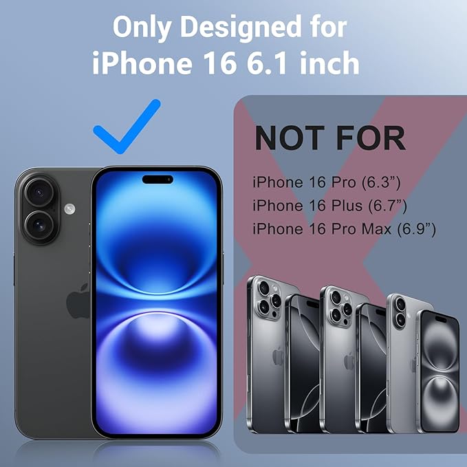 Red2Fire for iPhone 16 Case Waterproof, [Built-in Screen Protector & Camera Protector][Compatible with MagSafe][Full Body Shockproof][IP68 Waterproof][Dustproof] Phone Case 6.1" Black/Clear