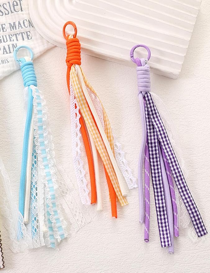 8/13/18/20/30 Pack Paracord Keychain Rope Bag Charms Colorful Braided Charms for Key Chain Purse Backpack Handbag