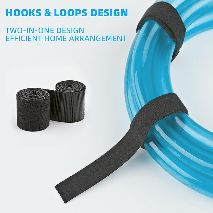 30 ft x 3/4 inch Hook and Loop Roll, Reusable Fastening Cable Ties, Multi-Purpose Cable Management Wire Ties Cable Straps for Organizing Home, Office and Data Centers