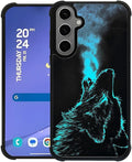 for Samsung Galaxy S24 S25 Plus Case, Blue Breathing Wolf Pattern Graphic Design Girl Boy Soft Silicone Hard Acrylic Shock Protection for Samsung Galaxy S24 S25 Plus