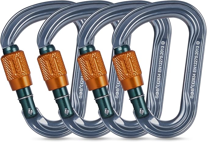 SOB Heavy Duty Steel Carabiner Clips -Auto Locking Climbing Carabiner, Industrial Strength Climbing Hooks for Keychains, Outdoor Gear, Backpacks, Hiking & Camping