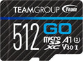 TEAMGROUP GO Card 512GB MicroSDXC UHS-I U3 V30 4K for Action Cameras & Drone High Speed Flash Memory Card with Adapter for Outdoor Sports&Vlog, 4K Shooting,GoPro&Insta360&DJI TGUSDX512GU303